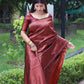 NOZ2TOZ Women Banarasi Silk Woven Saree With Blouse Piece - Maroon | Swadesiicart