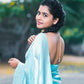 NOZ2TOZ Women Banarasi Silk Woven Saree With Blouse Piece - Sky Blue | Swadesiicart