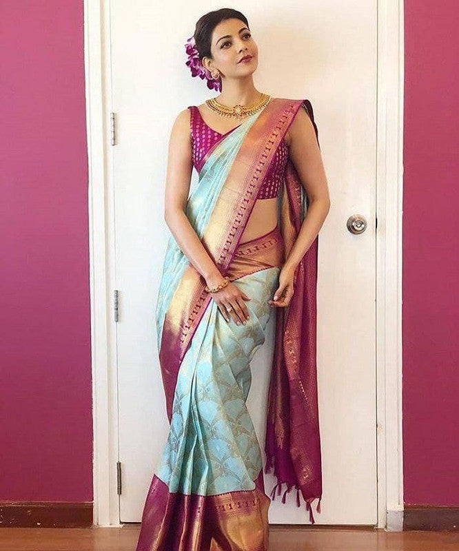 NOZ2TOZ Women Banarasi Silk Woven Saree With Blouse Piece - Pista | Swadesiicart