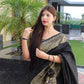 NOZ2TOZ Women Banarasi Silk Woven Saree With Blouse Piece - Black | Swadesiicart