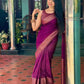 NOZ2TOZ Women Banarasi Silk Woven Saree With Blouse Piece - Magenta | Swadesiicart