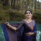 NOZ2TOZ Women Banarasi Silk Woven Saree With Blouse Piece - Navy Blue | Swadesiicart