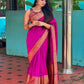 NOZ2TOZ Women Banarasi Silk Woven Saree With Blouse Piece - Pink | Swadesiicart