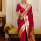 NOZ2TOZ Women Banarasi Silk Woven Saree With Blouse Piece - Pink | Swadesiicart