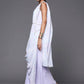 Ahalyaa Blue & White Floral Print Ethnic Maxi Dress with Attached Dupatta | Swadesiicart