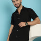 Indian Needle Men's Striped Casual Shirt - Black | Swadesiicart