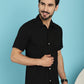 Indian Needle Men's Striped Casual Shirt - Black | Swadesiicart