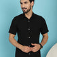 Indian Needle Men's Striped Casual Shirt - Black | Swadesiicart
