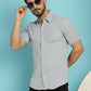Indian Needle Men's Striped Casual Shirt - Light-Grey | Swadesiicart