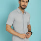 Indian Needle Men's Striped Casual Shirt - Light-Grey | Swadesiicart