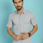 Indian Needle Men's Striped Casual Shirt - Light-Grey | Swadesiicart