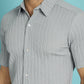 Indian Needle Men's Striped Casual Shirt - Light-Grey | Swadesiicart