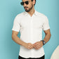 Indian Needle Men's Striped Casual Shirt - White | Swadesiicart