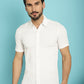 Indian Needle Men's Striped Casual Shirt - White | Swadesiicart