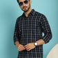 Indian Needle Men's Checked Casual Shirt - Navy Blue | Swadesiicart
