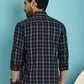 Indian Needle Men's Checked Casual Shirt - Navy Blue | Swadesiicart