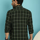 Indian Needle Men's Checked Casual Shirt - Olive | Swadesiicart