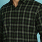 Indian Needle Men's Checked Casual Shirt - Olive | Swadesiicart