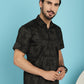 Indian Needle Men's Printed Casual Shirt - Black | Swadesiicart