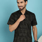Indian Needle Men's Printed Casual Shirt - Black | Swadesiicart