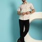 Indian Needle Men's Printed Casual Shirt - Peach | Swadesiicart