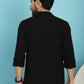 Indian Needle Men's Lapel Collar Casual Shirt - Black | Swadesiicart