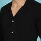 Indian Needle Men's Lapel Collar Casual Shirt - Black | Swadesiicart