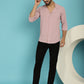 Indian Needle Men's Lapel Collar Casual Shirt - Magenta | Swadesiicart