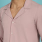 Indian Needle Men's Lapel Collar Casual Shirt - Magenta | Swadesiicart