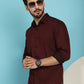 Indian Needle Men's Woven Design Casual Shirt - Maroon | Swadesiicart