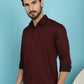 Indian Needle Men's Woven Design Casual Shirt - Maroon | Swadesiicart