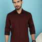 Indian Needle Men's Woven Design Casual Shirt - Maroon | Swadesiicart