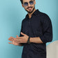 Indian Needle Men's Printed Casual Shirt - Navy Blue | Swadesiicart