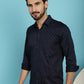 Indian Needle Men's Printed Casual Shirt - Navy Blue | Swadesiicart