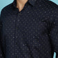 Indian Needle Men's Printed Casual Shirt - Navy Blue | Swadesiicart