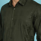 Indian Needle Men's Olive Green Checked Casual Shirt - Olive | Swadesiicart