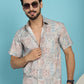 Indian Needle Men's Beige Printed Casual Shirt - Beige | Swadesiicart