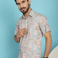 Indian Needle Men's Beige Printed Casual Shirt - Beige | Swadesiicart