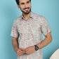 Indian Needle Men's Beige Printed Casual Shirt - Beige | Swadesiicart