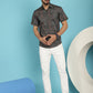 Indian Needle Men's Dark-Grey Printed Casual Shirt - Dark-Grey | Swadesiicart