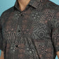 Indian Needle Men's Dark-Grey Printed Casual Shirt - Dark-Grey | Swadesiicart