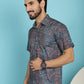 Indian Needle Men's Grey Printed Casual Shirt - Grey | Swadesiicart