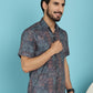 Indian Needle Men's Grey Printed Casual Shirt - Grey | Swadesiicart