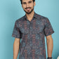 Indian Needle Men's Grey Printed Casual Shirt - Grey | Swadesiicart