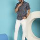 Indian Needle Men's Grey Printed Casual Shirt - Grey | Swadesiicart