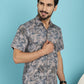 Indian Needle Men's Pejali Printed Casual Shirt - Blue | Swadesiicart