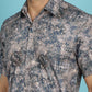 Indian Needle Men's Pejali Printed Casual Shirt - Blue | Swadesiicart