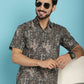 Indian Needle Men's Printed Casual Shirt - Brown | Swadesiicart