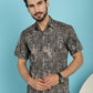 Indian Needle Men's Printed Casual Shirt - Brown | Swadesiicart