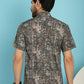 Indian Needle Men's Printed Casual Shirt - Brown | Swadesiicart